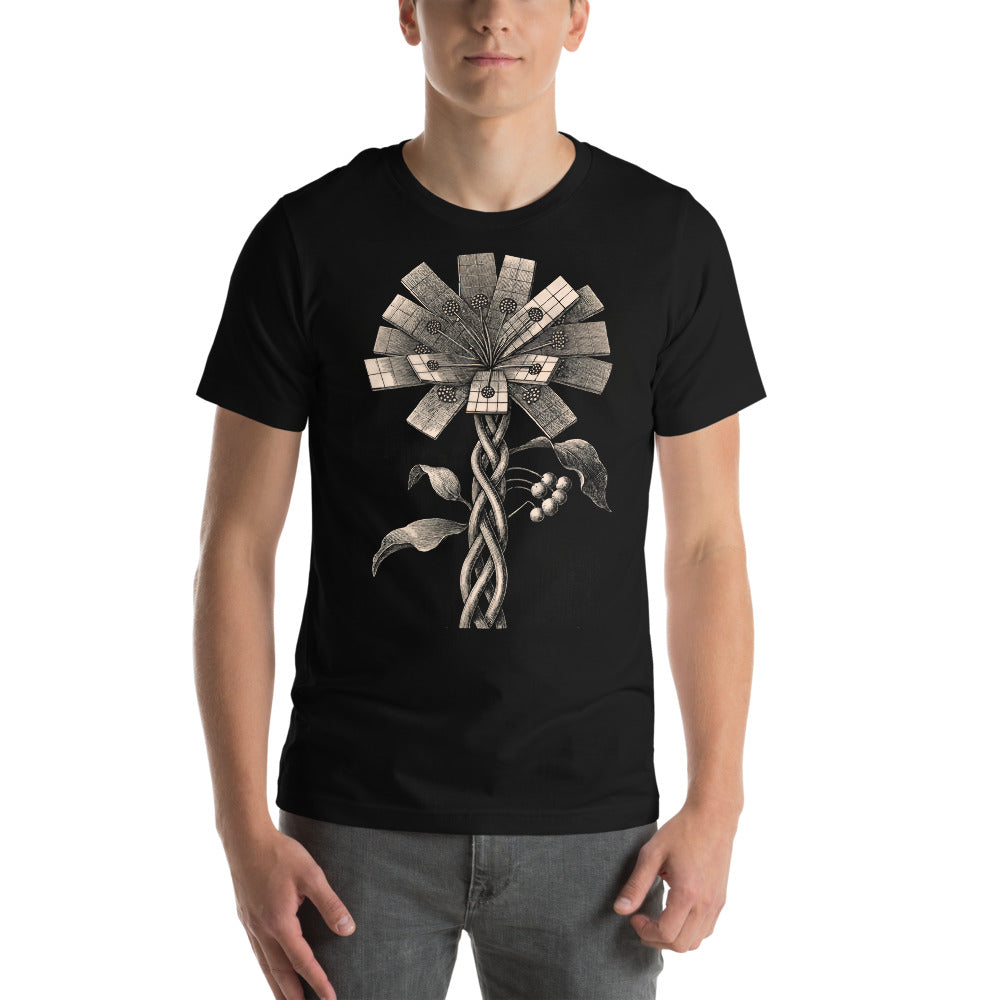 Harmonic Bloom, black tee